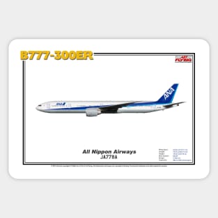 Boeing B777-300ER - All Nippon Airways (Art Print) Sticker